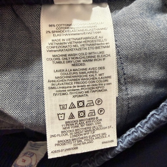 Brooks Brothers Pants Mens XL 36x32 Blue Pull On Elastic Waist Pockets Casual - Picture 12 of 12